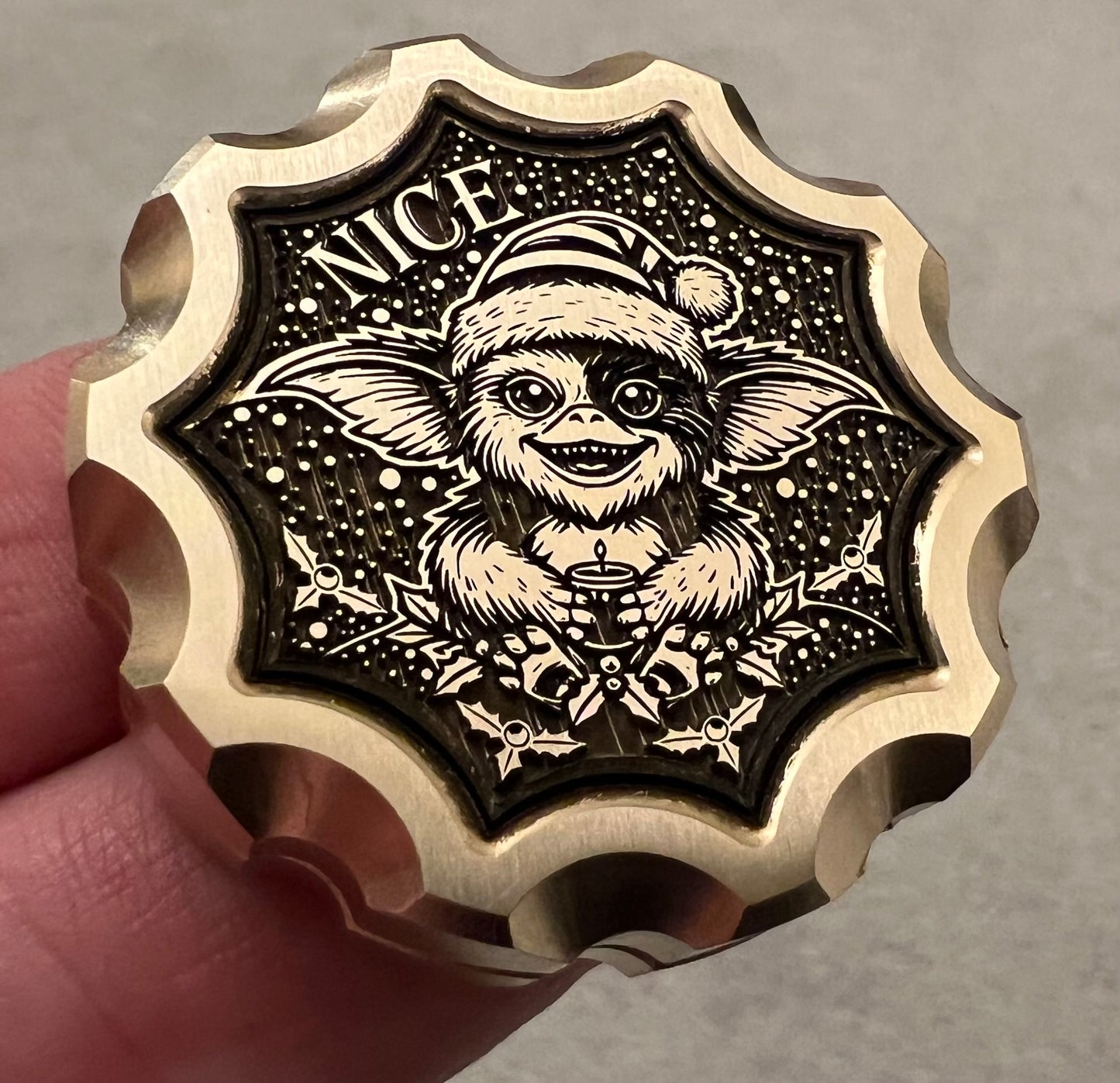 Naughty or Nice Haptic coin - Brass